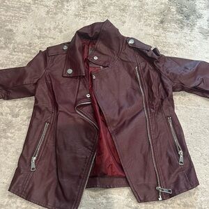 Kids maroon leather jacket